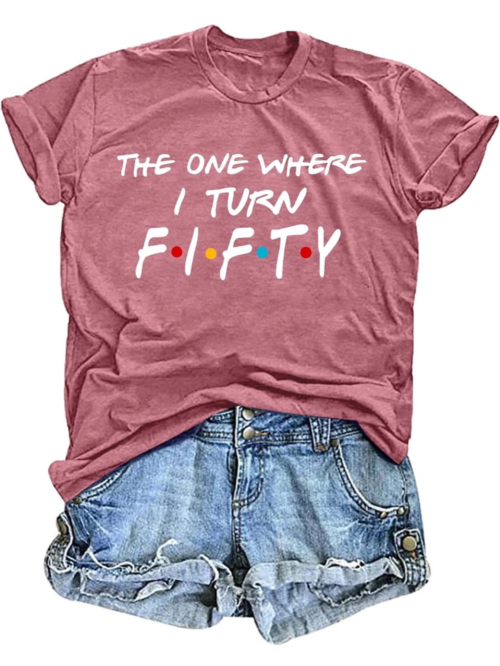 Amazon Pink 'I Turn Fifty' Short Sleeve Graphic Tee
